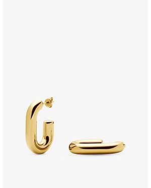 Missoma Chubby Oval Medium 18Ct Pvd-Plated Stainless-Steel Hoop Earrings - Metallic