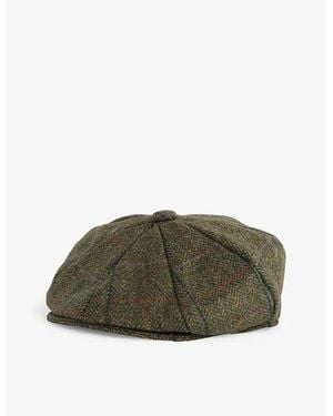Dents Meldon Round-Crown Checked Wool Cap - Green
