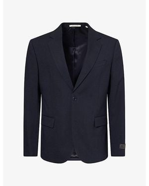 GANT Travel Single-Breasted Wool Suit Blazer - Blue