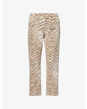 GOOD AMERICAN Vintage Straight-Leg Ankle Denim Jeans - Natural
