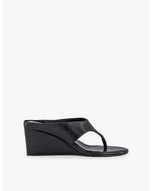 Tony Bianco Swift Heeled Leather Wedges - Black