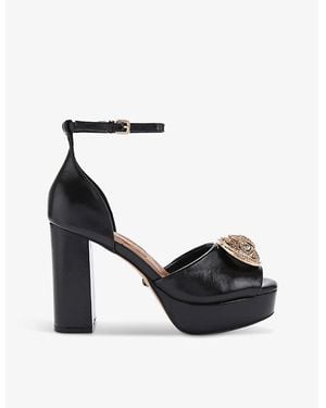 Kurt Geiger Chelsea Platform-Heel Leather Sandals - Black