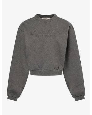 Fear Of God Modern Cropped Cotton-Jersey Sweatshirt - Grey