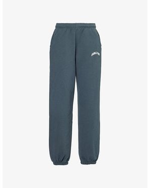 ADANOLA Straight-Leg Cotton-Jersey Jogging Bottoms - Blue