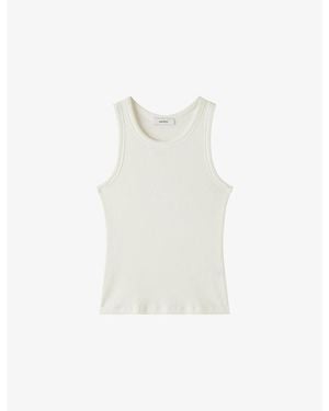 JOSEPH Yeux Ribbed Stretch-Cotton Vest Top - White