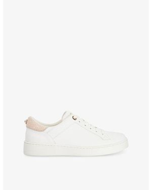 Dune Emba Faux-Leather Trainers - White
