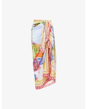 Seafolly La Boca Graphic-Print Cotton Sarong - White
