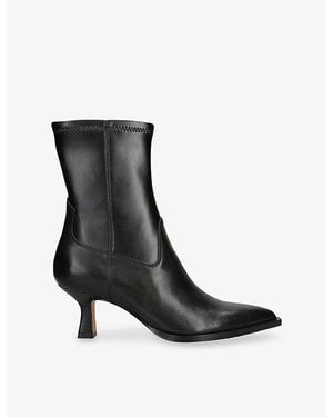 Dolce Vita Arya Leather Heeled Ankle Boots - Black
