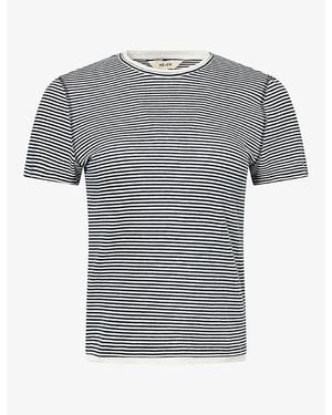 ME+EM Double-Layered Striped Cotton T-Shirt - Grey