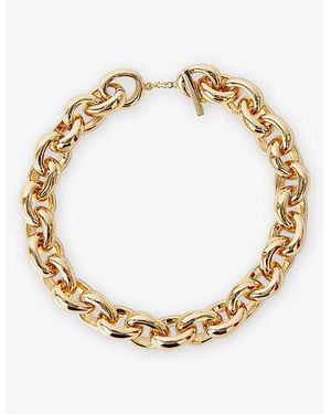 JOSEPH Bean Link Brass Necklace - Metallic