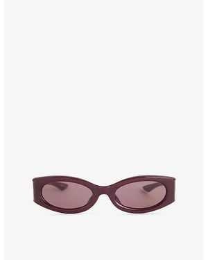 Le Specs Glacier Wrap-Frame Acetate Sunglasses - Pink