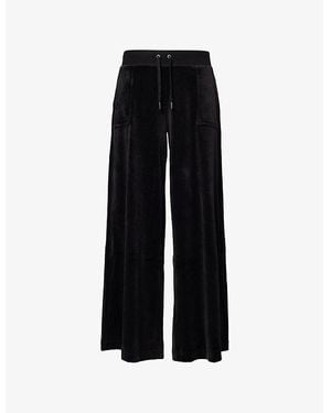 Juicy Couture Yuka Wide-Leg Stretch-Woven Jogging Bottoms - Black