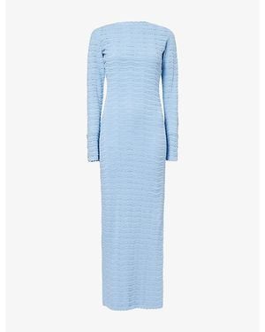 The Couture Club Crochet Two Way Cotton Maxi Dress - Blue