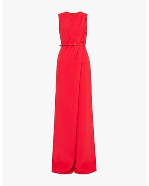 Max Mara Sondrio Wide-Leg Woven Jumpsuit - Red