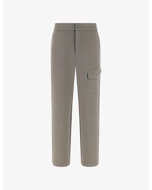 BOGGI Scuba Piqué Tailored Cotton-Blend Trousers - Grey