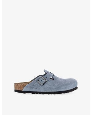 Birkenstock Boston Suede Clogs - Blue