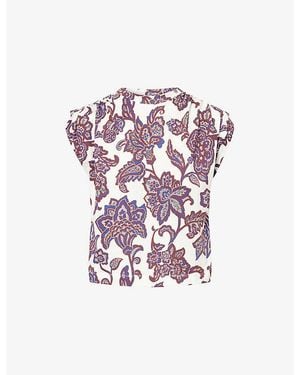 ME+EM Floral-Print Swing Cotton Top - Multicolor