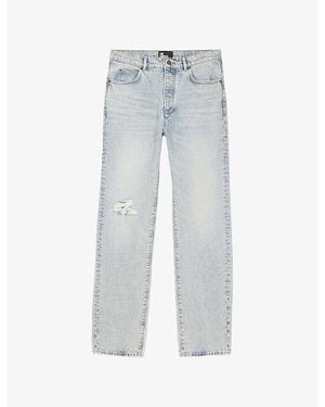The Kooples Distressed Straight-Leg Jeans - Blue