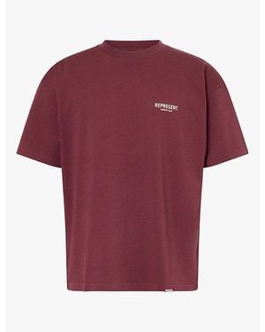 Represent Owners Club Logo-Print Cotton T-Shirt - Red