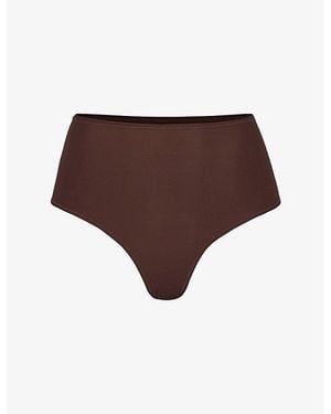 Skims Fits Everybody High-Rise Stretch-Jersey Briefs - Brown