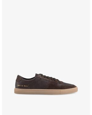 Common Projects Bball Duo Leather And Suede Sneakers - Brown