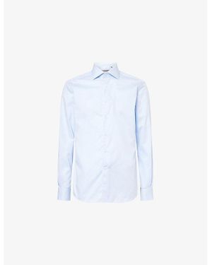 Corneliani Regular-Fit Wrinkle-Free Cotton Shirt - Blue