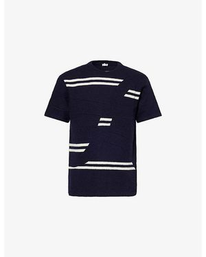 Loewe Striped Oversized Wool T-Shirt - Blue