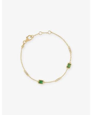 Astley Clarke Aurora Ridge 18Ct- Plated Sterling- Chalcedony And Sapphire Station Bracelet - White