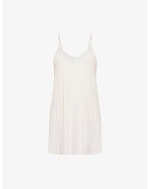 Skin Sexy Scoop-Neck Cotton Slip Dress - White