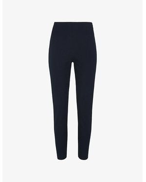 Whistles Super Stretch Skinny-Leg High-Rise Stretch-Cotton Pants - Blue