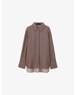 JOSEPH Joe Abstract-Print Lyocell And Silk Blouse - Brown