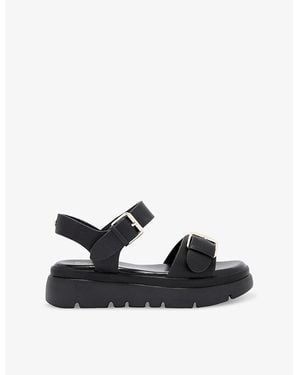 Carvela Kurt Geiger Krypton Buckled Faux-Leather Sandals - Black