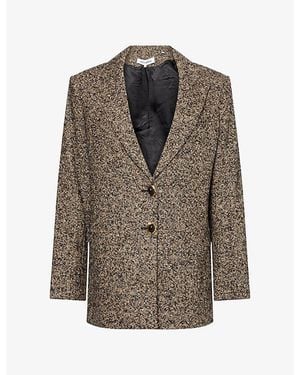 Veronica Beard Maci Dickey Wool-Blend Jacket - Brown