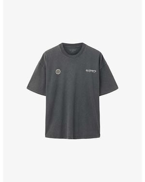 AllSaints Emblem Crew Short-Sleeve Cotton-Jersey T-Shirt - Grey