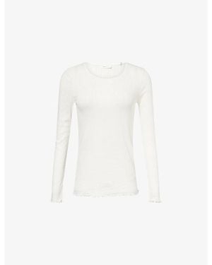 Skall Studio Edie Scoop-Neck Cotton-Knit Top - White