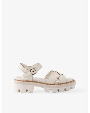 Prada Tread-Sole Leather Sandals - White