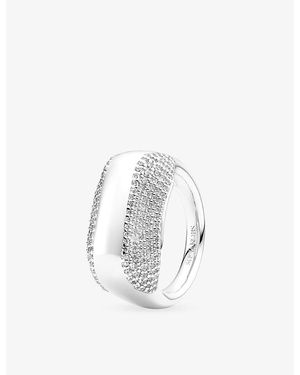 Sif Jakobs Borsa Rhodium-Plated Sterling- And Cubic Zirconia Ring - White