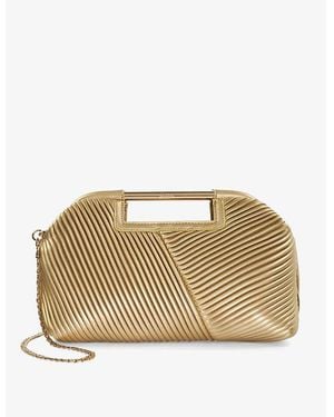 Dune Ebec Pleated Metallic Faux-Leather Clutch Bag