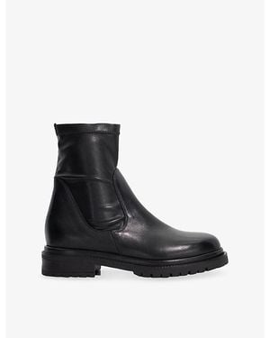 Dune Pelano Leather Ankle Boots - Black
