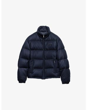Prada Logo-Embellished Padded Dow-Filled Cashmere Jacket - Blue