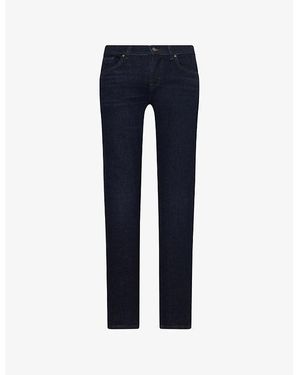 7 For All Mankind Slimmy Tapered Low-Rise Stretch-Denim Jeans - Blue