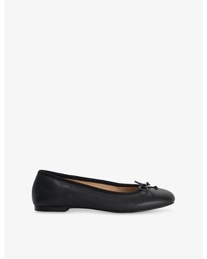 Dune Helenne Leather Ballet Flats - Black