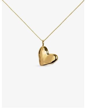 Monica Vinader Heart Locket 18Ct Vermeil Necklace - Metallic