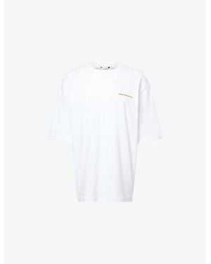 Holzweiler Ranger Sunflower-Embroidery Cotton-Jersey T-Shirt - White