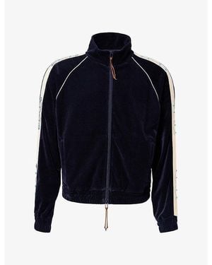 Austin Post Sunset Velour Cotton Track Jacket - Blue