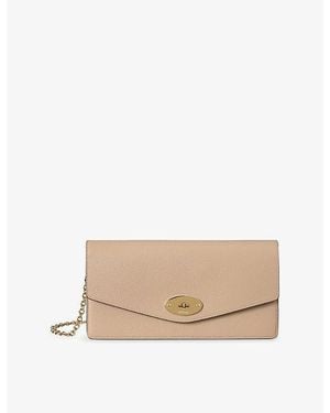 Mulberry Darley Leather Clutch Bag - Natural