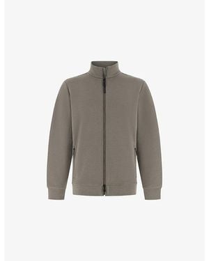 BOGGI Scuba Piqué Zip Cotton-Blend Sweatshirt - Grey