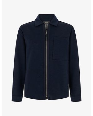 BOGGI Zipped Patch-Pocket Wool Jacket - Blue