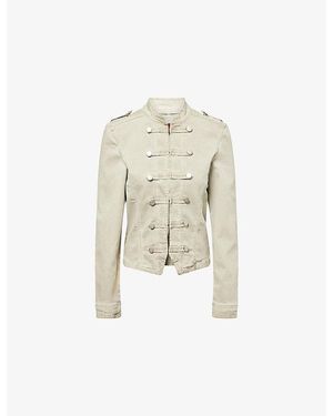 Jaded London Rebel Stand-Collar Woven Jacket - White