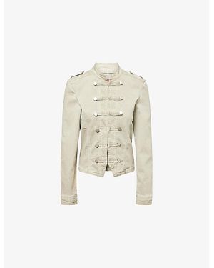 Jaded London Rebel Stand-Collar Woven Jacket - White
